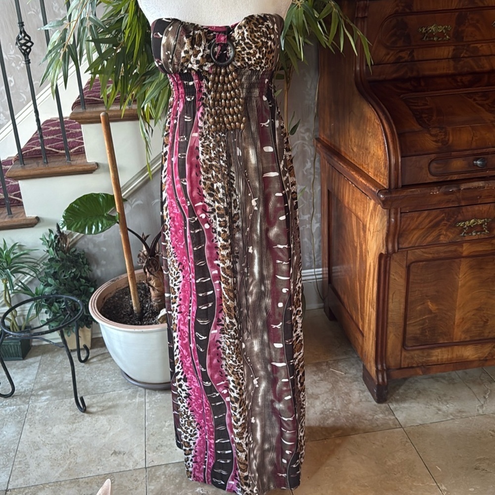 By Deep ladies, maxi sleeveless sundress, excellent condition beaded front large - Picture 10 of 16